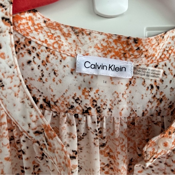 Calvin Klein Orange and Brown Casual Sundress with Dolman Sleeves - Picture 3 of 10